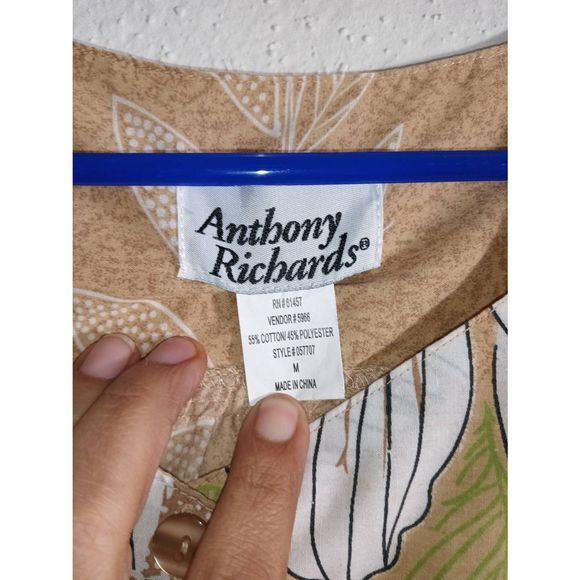 ANTHONY RICHARDS CAFTAN House Dress Sz Medium Brown - Picture 2 of 3